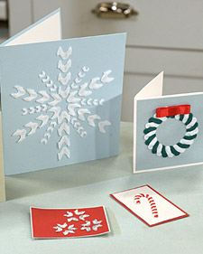 Candy Cane Rickrack Cards: Martha Stewart