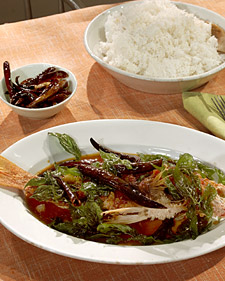 Image of Deep-Fried Fish With Three-Flavored Sauce, Martha Stewart