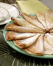 Coconut Crepes with Fresh Mangoes