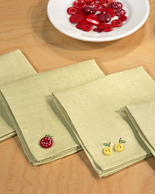 Fruity Button Napkins Fruity Button Napkins: Martha Stewart