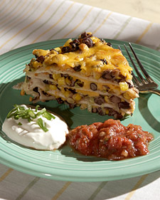 Tortilla and Black Bean Pie