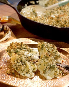 Image of Crab-Stuffed Shells With Peas And Leeks, Martha Stewart