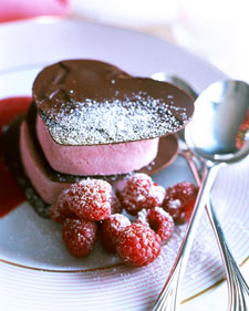 Chocolate and Raspberry Heart Napoleons