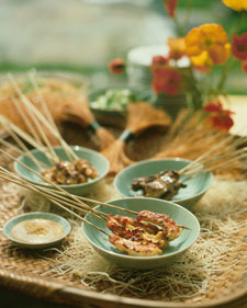 Chicken and Beef Satay with Peanut Sauce