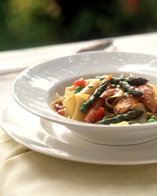 Spring Chicken Ragu with Egg Noodles and Artichokes