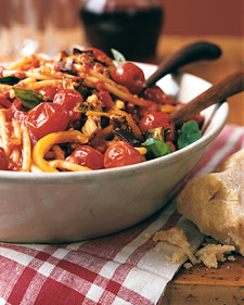 Perciatelli with Roasted Tomatoes and Eggplant