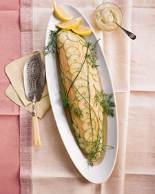 Poached Salmon with Flatbread, Spring Omelet, Easter Salad, and Cookies 