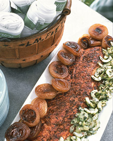 Image of Spice-Rubbed Grilled Salmon With Spicy Cucumber Salsa, Martha Stewart