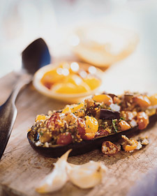 Couscous Stuffed Eggplant