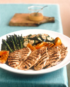 Grilled Orange Sesame Chicken and Vegetables